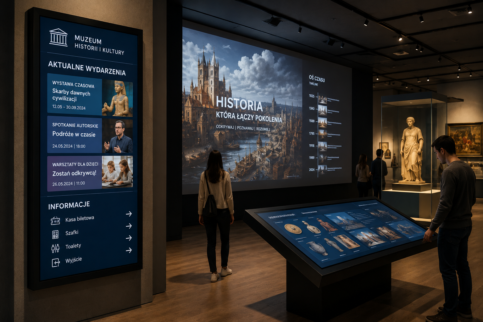 Nowoczesne rozwiązania AV w muzeum – Digital Signage, monitor dotykowy i interaktywna wystawa multimedialna
